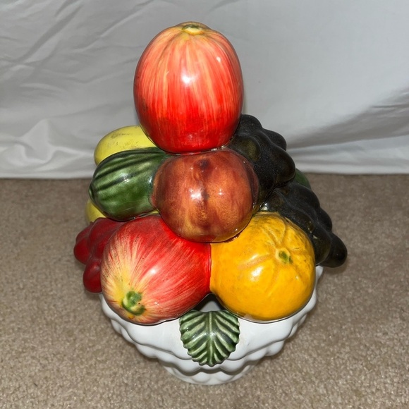 Vintage Portuguese Majolica Fruit Tree Vase Centerpiece - MCM Beauty! - Picture 6 of 6